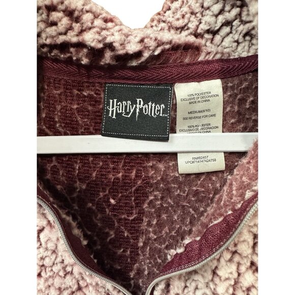 Harry Potter Womens Medium 8/10 Sherpa Quarter-Zip Pullover Sweater - Picture 2 of 4